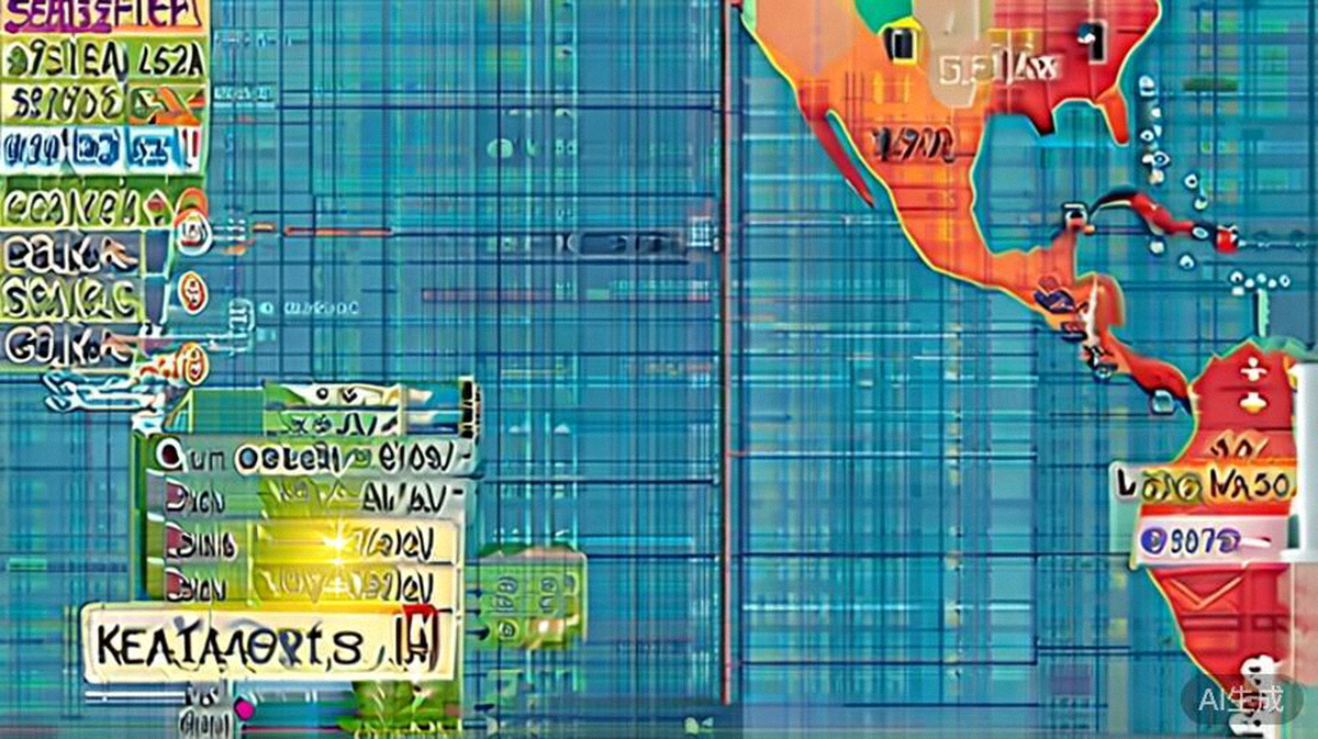 东南亚与拉丁美洲地图对比图，高亮显示主要国家、人口数据及电商增长率关键指标