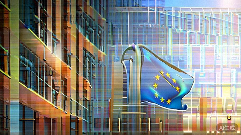 欧盟议会大厦与欧盟旗帜，象征欧盟跨境电商VAT与GDPR法规