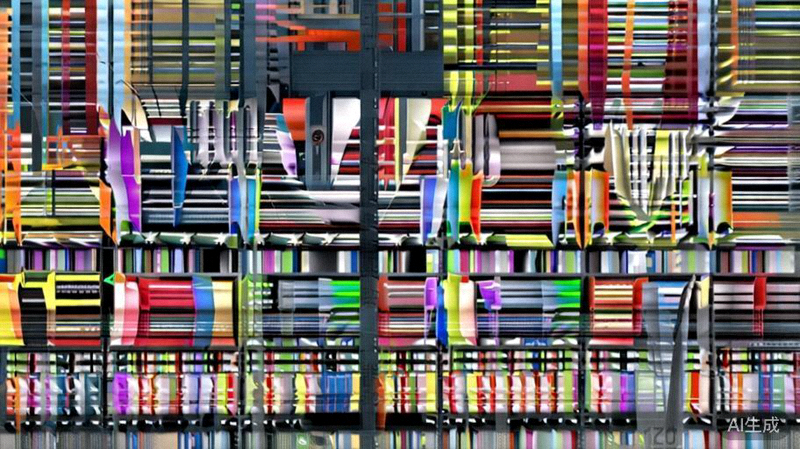 Shein现代化仓库内部，悬挂着大量时尚服装，展示其高效的供应链与海量SKU