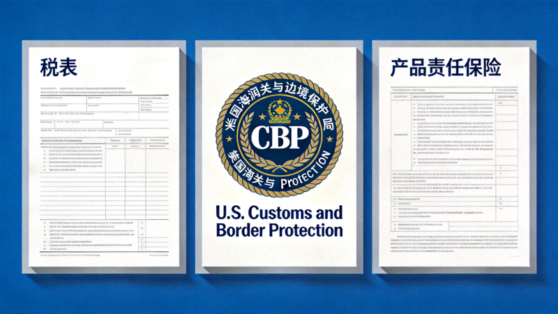 美国海关与边境保护局（CBP）标志、税表及产品责任保险相关文件