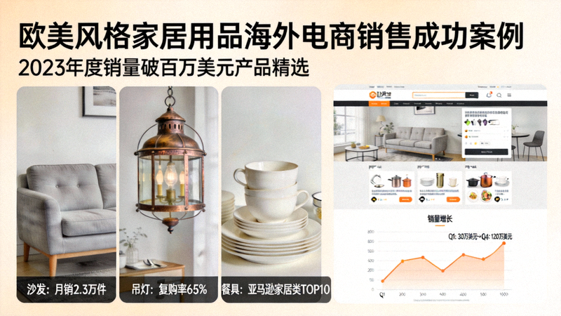 欧美风格家居用品在海外电商平台上的成功销售案例展示
