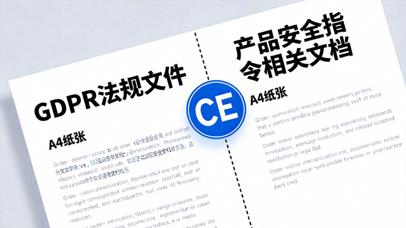 欧盟CE认证标志、GDPR法规文件和产品安全指令相关文档